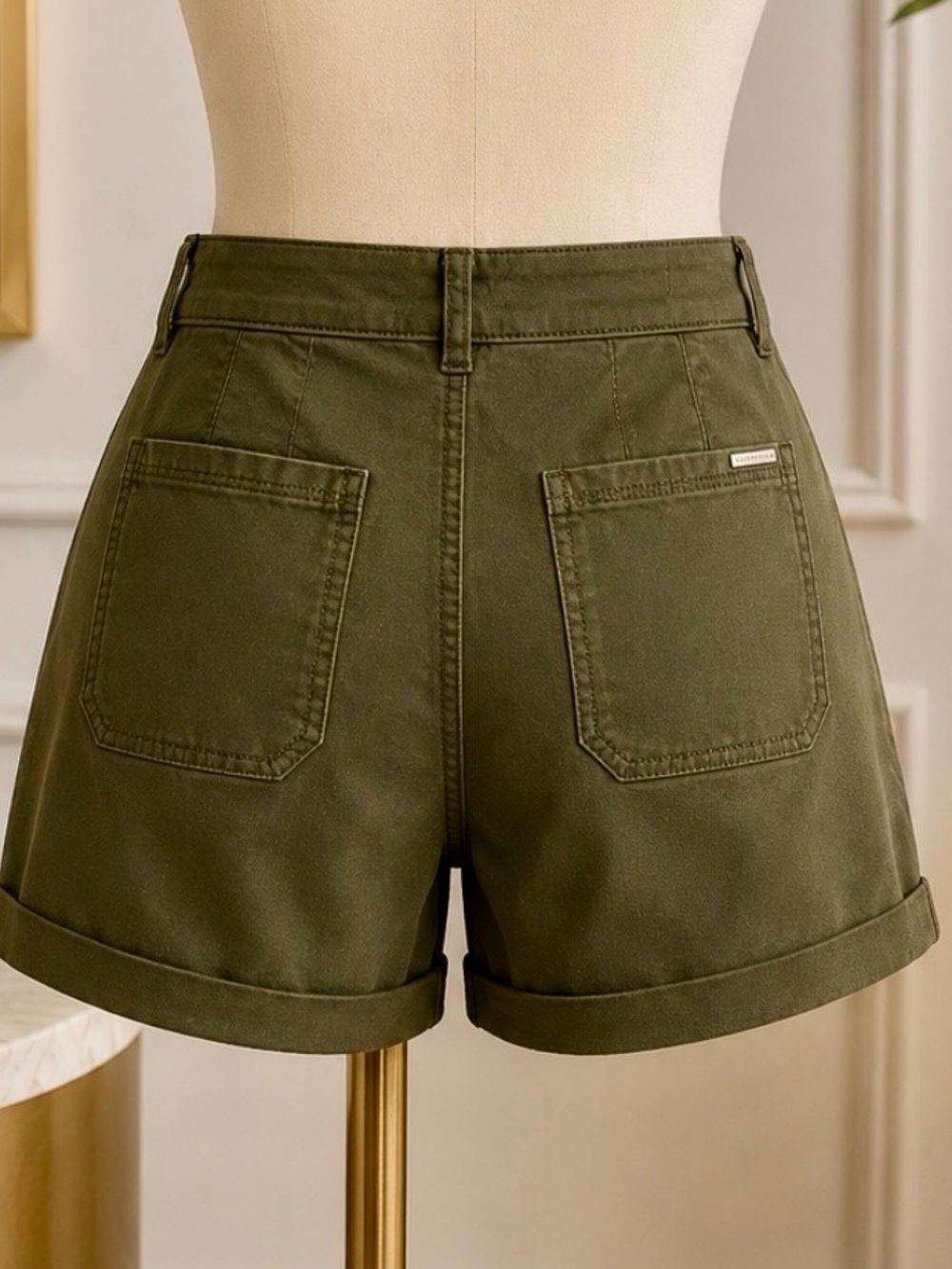 White House Black Market Olive Utility Cargo Shorts - Picture 2 of 10